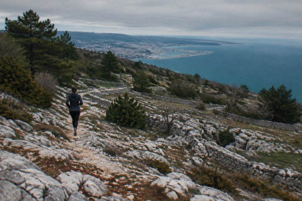 A coastal view over the Gulf of Trieste from the Karst slopes above the city