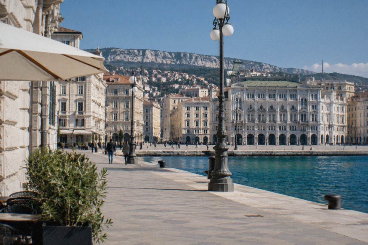The seafront square of Trieste, Italy, with grand Habsburg-era buildings facing the Adriatic