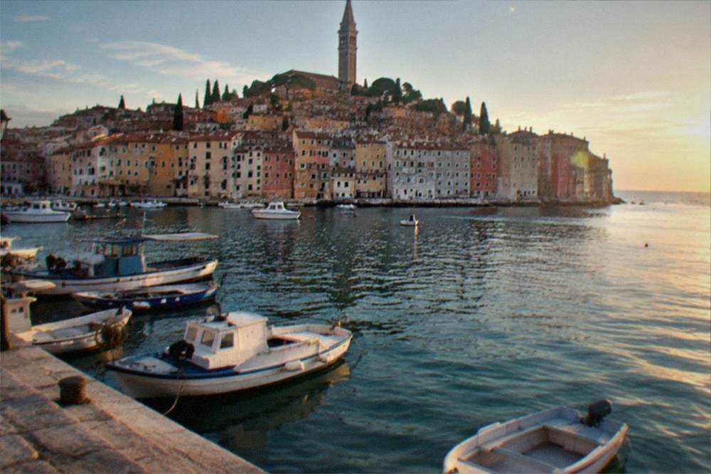 Evening light on the Rovinj headland seen from the harbour